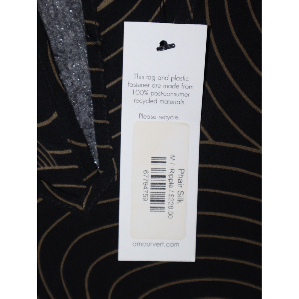 Amour Vert Phair Silk Babydoll Dress Women‎ Medium Charcoal Ripple NEW NWT Mini - Picture 3 of 6
